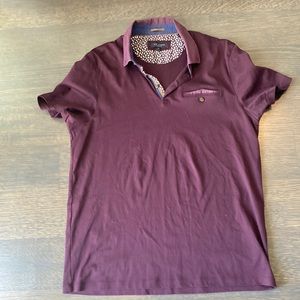TED BAKER PURPLE GOLF POLO WITH POCKET SIZE 5